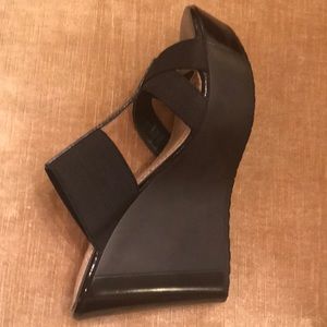 Black Wedge Sandals by Charles David